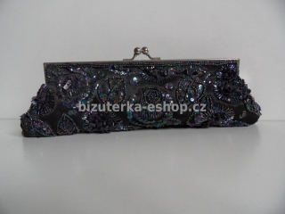 Společenská kabelka černá s perličkami BZ-03292