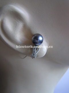 Naušnice klipsy perly šedé BZ-06429