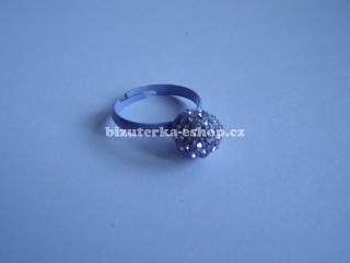 Prstýnek s kamínky fialový BZ-06455