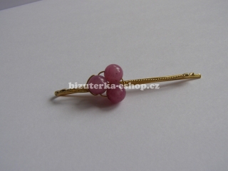 Sponka do vlasů s perličkami zlato fialová BZ-06489