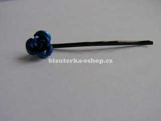 Sponka do vlasů s růžičkou modrá BZ-06499