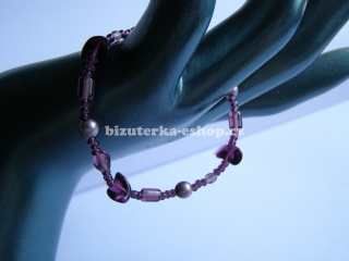 Náramek z perliček fialový BZ-06524