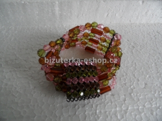 Náramek barevný perličky + kamínky BZ-03312