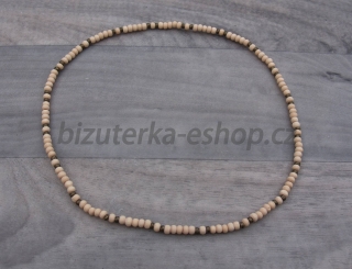 Dřevěné korálky na krk smetanovo zlaté BZ-06908