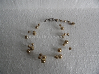 Náramek zlaté perličky  BZ-03349