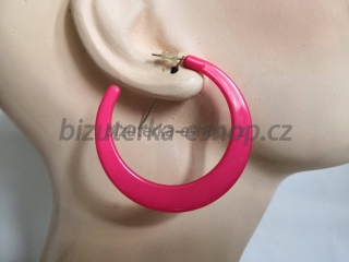 Naušnice kruhy růžové ploché BZ-07000