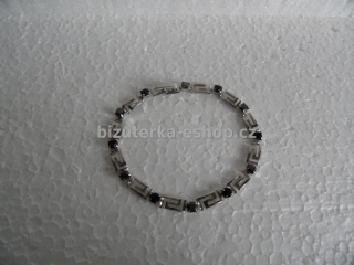 Náramek stříbrný s fialovými kamínky BZ-03355