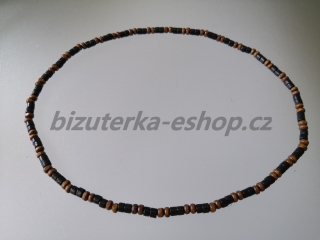 Dřevěné korálky na krk černo hnědé BZ-071726