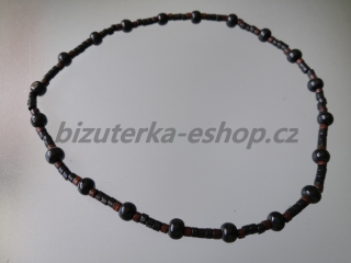 Dřevěné korálky na krk černo hnědé BZ-071737