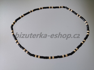 Dřevěné korálky na krk černo smetanové BZ-071741