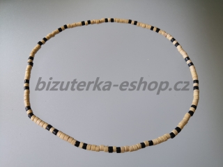 Dřevěné korálky na krk smetanovo černé BZ-071743
