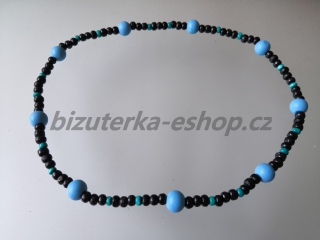 Dřevěné korále na krk černo modré BZ-071762
