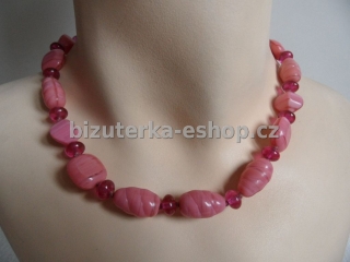 Náhrdelník perličky růžový BZ-03532