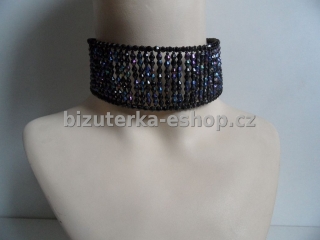 Náhrdelník - obojek perličky černý BZ-03545