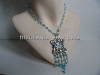 Náhrdelník perličky modrý BZ-03550