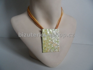 Náhrdelník s plackou žluto oranžový BZ-03576