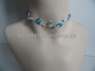 Náhrdelník perličky modrý BZ-03585