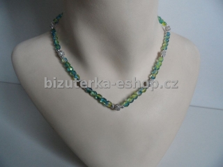 Náhrdelník perličky zelený BZ-03587