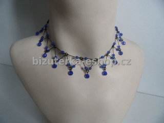Náhrdelník perličky modrý BZ-03591
