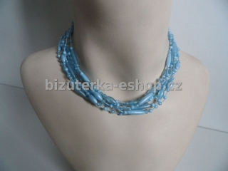 Náhrdelník perličky modrý BZ-03593