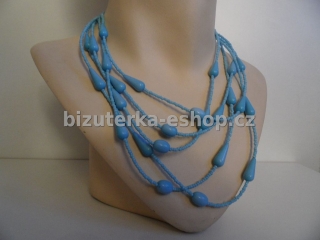 Náhrdelník perličky modrý BZ-03607