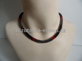 Náhrdelník perličky černo barevný BZ-03619