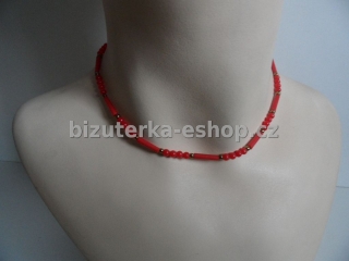 Náhrdelník perličky červený BZ-03623
