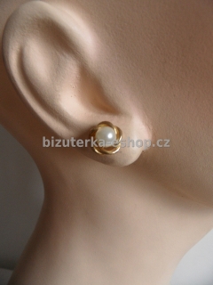 Naušnice zlaté s perličkou BZ-03721