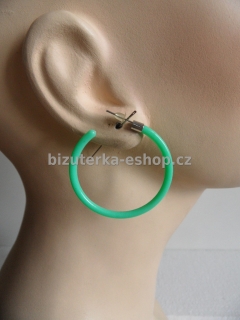 Naušnice kruhy plast zelené BZ-03777