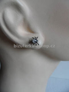 Naušnice pavouci černá s kamínkem BZ-03779