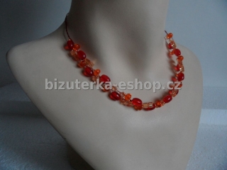 Náhrdelník perličky oranžový BZ-03841