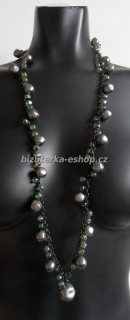 Náhrdelník perličky zelený BZ-03847