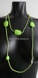 Náhrdelník dlouhý perličky zelený BZ-03853