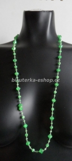 Náhrdelník dlouhý perličky zelený BZ-03855